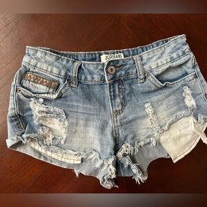 ZCO Blue Distressed Jean Shorts Raw Hem size 3